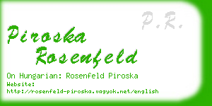 piroska rosenfeld business card